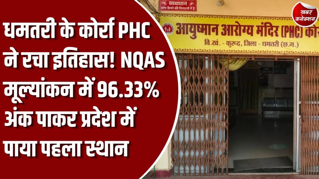 CG News: धमतरी के कोर्रा प्राथमिक स्वास्थ्य केंद्र को मिला राष्ट्रीय गुणवत्ता प्रमाणन, 96.33% अंकों के साथ छत्तीसगढ़ में रहा टॉप पर